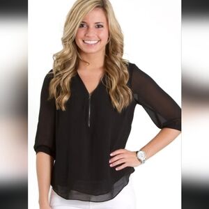 Elegant Sheer Black Women's Blouse By Naked Zebra